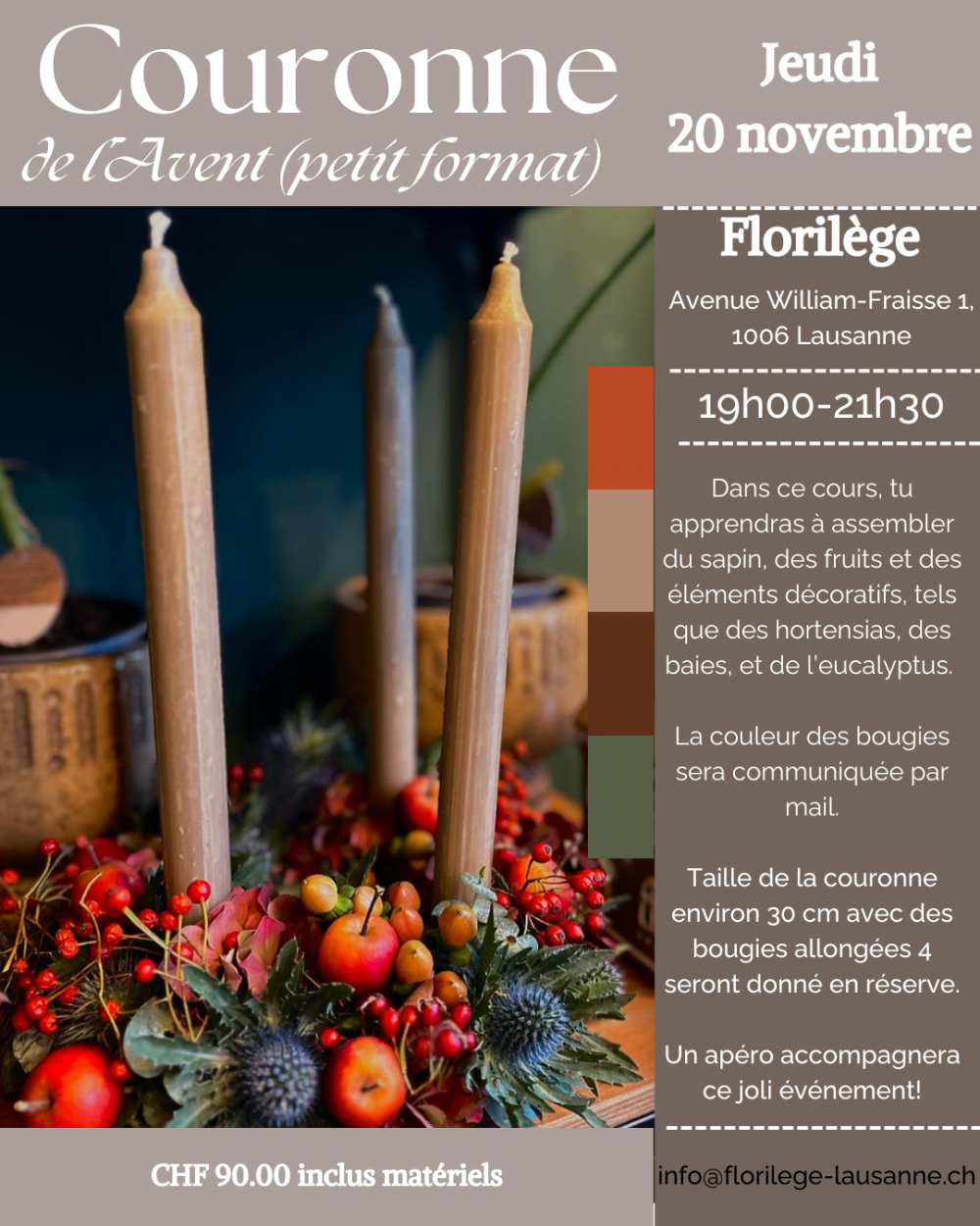 Atelier Petite Couronne de l'Avent - 20.11.25