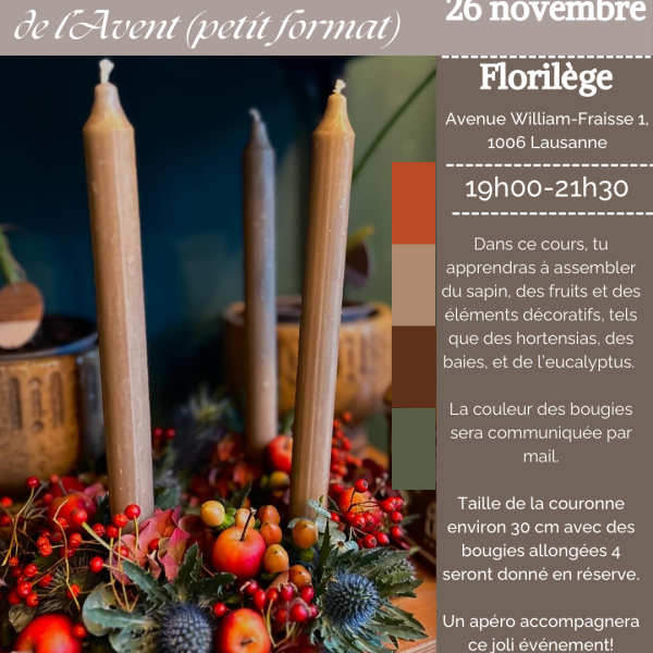 Atelier Petite Couronne de l'Avent - 26.11.25