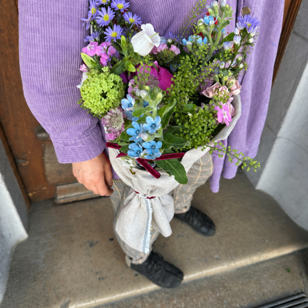 Sac en lin fleuri